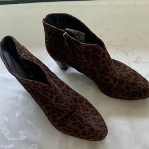 Animal print ankle boots